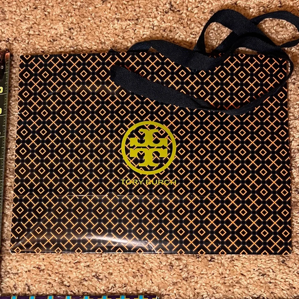 Tory Burch Geometric Shopping Bags in Black, Red, and Blue
